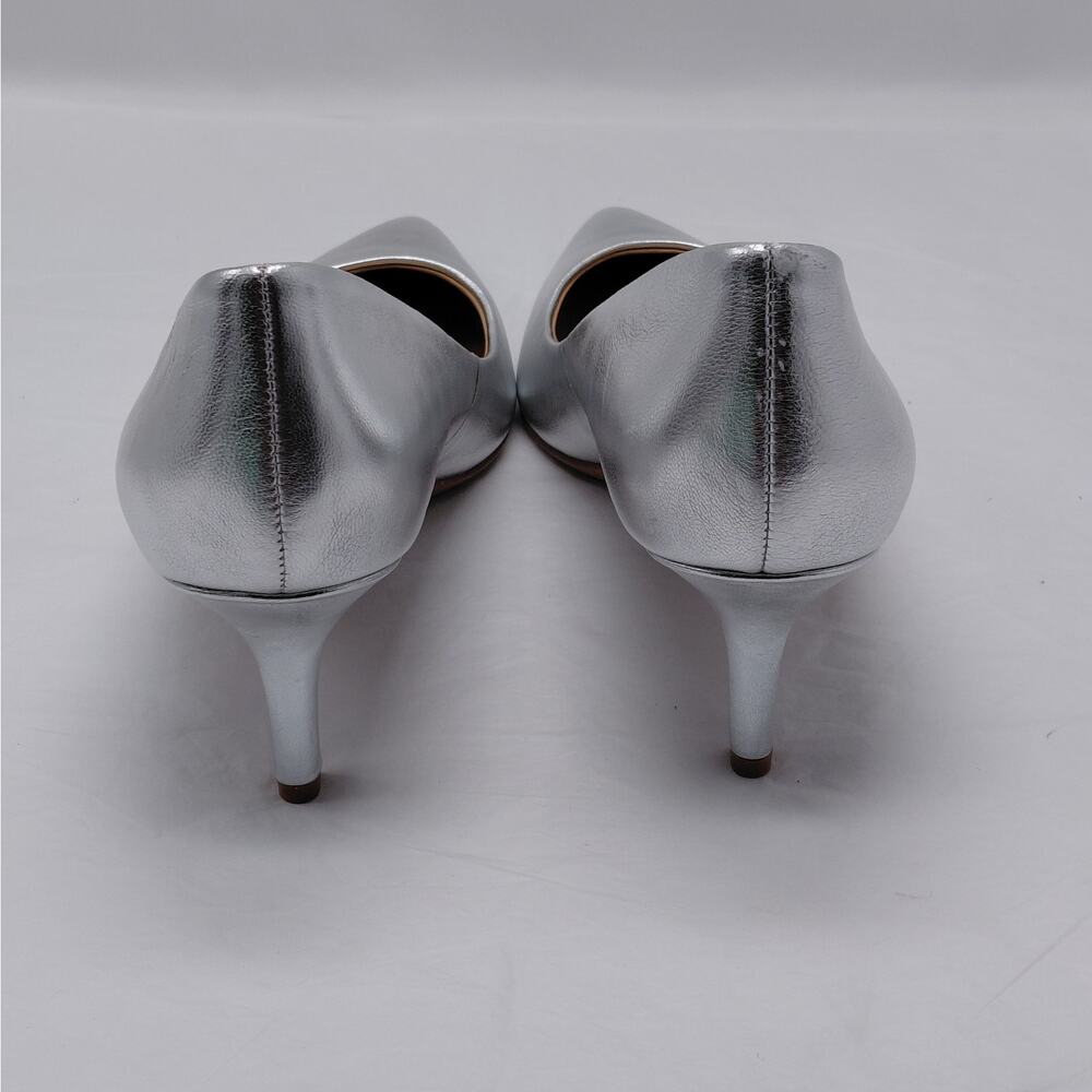 Naturalizer Women's Pumps Size 8.5M Silver Metallic Leather Pointed Toe Heels - Picture 13 of 16
